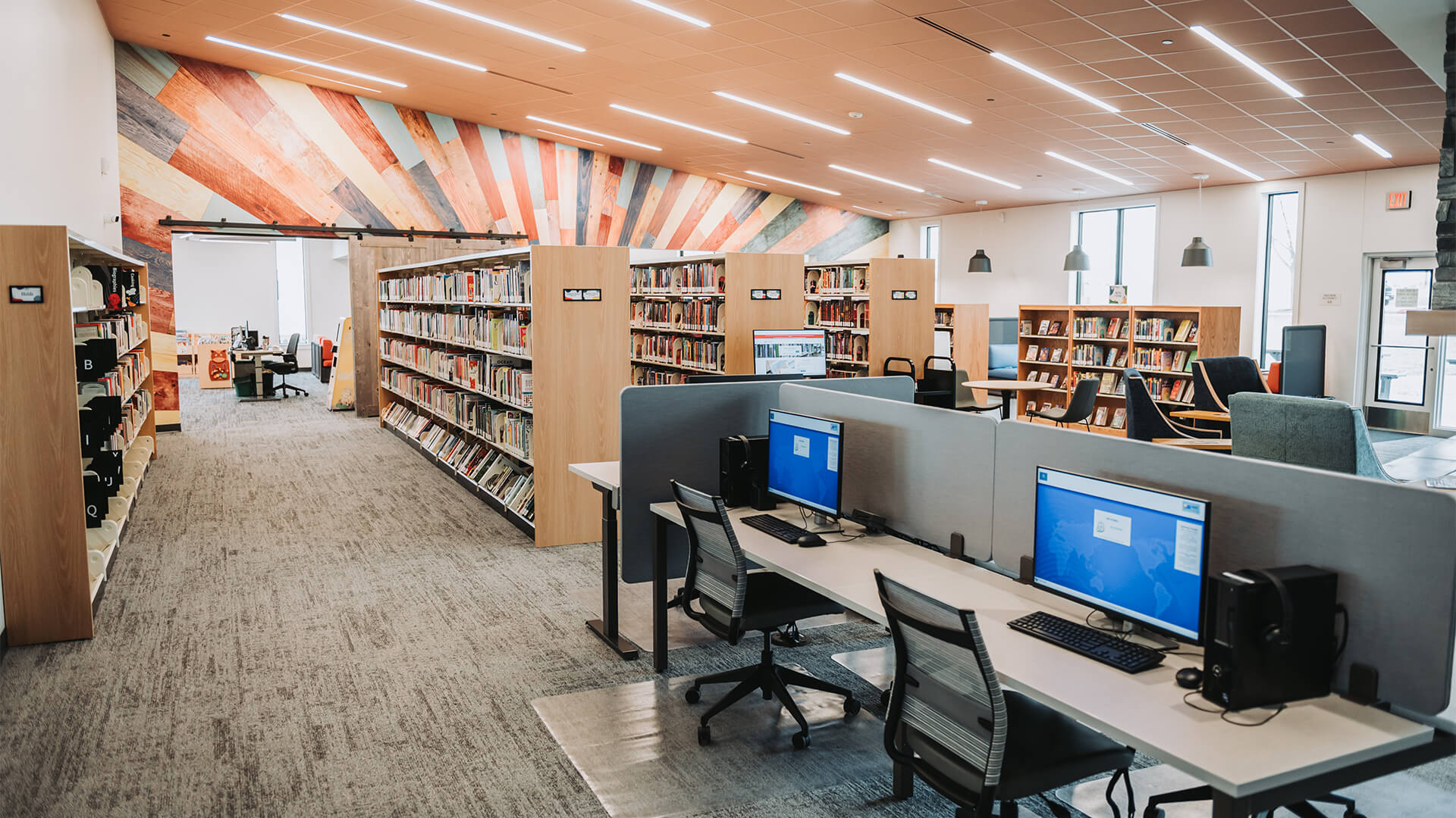 Computers in a library